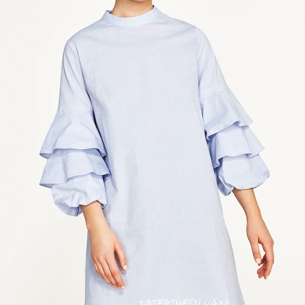 NWT ZARA Frilled Sleeve Dress